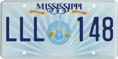 MS license plate LLL148