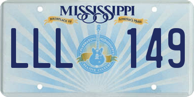 MS license plate LLL149