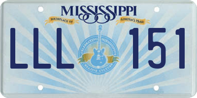 MS license plate LLL151