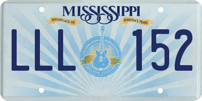 MS license plate LLL152