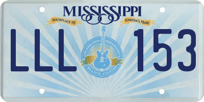 MS license plate LLL153