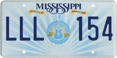 MS license plate LLL154