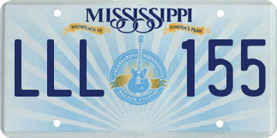 MS license plate LLL155