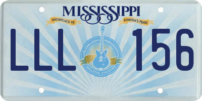 MS license plate LLL156