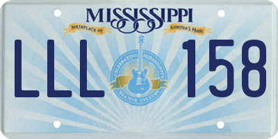 MS license plate LLL158