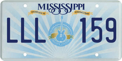 MS license plate LLL159