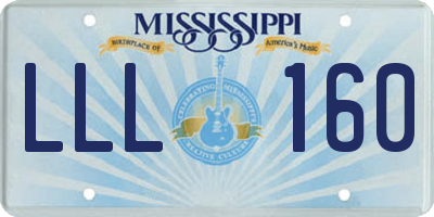MS license plate LLL160