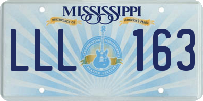 MS license plate LLL163