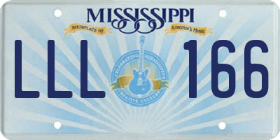 MS license plate LLL166
