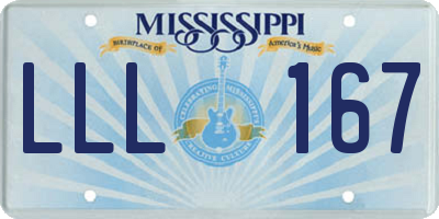 MS license plate LLL167