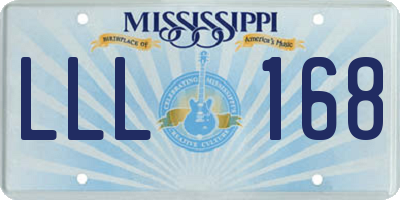 MS license plate LLL168