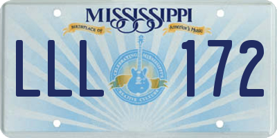 MS license plate LLL172