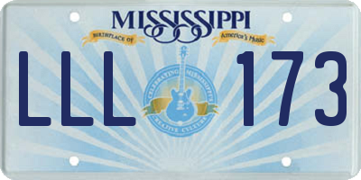 MS license plate LLL173