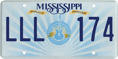 MS license plate LLL174