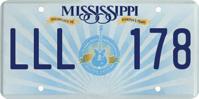 MS license plate LLL178