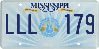MS license plate LLL179