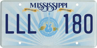 MS license plate LLL180