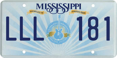 MS license plate LLL181
