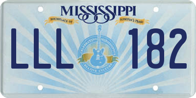 MS license plate LLL182