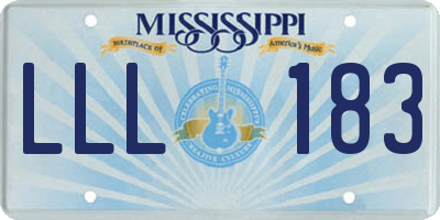 MS license plate LLL183