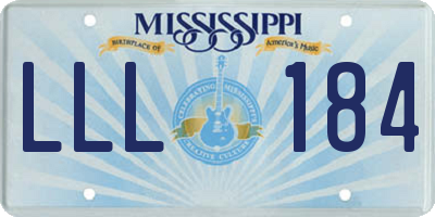 MS license plate LLL184