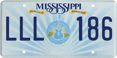 MS license plate LLL186