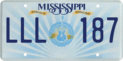 MS license plate LLL187