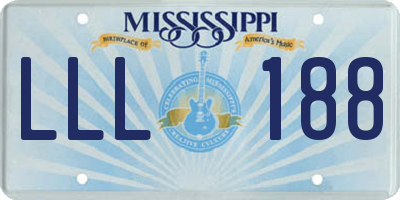 MS license plate LLL188