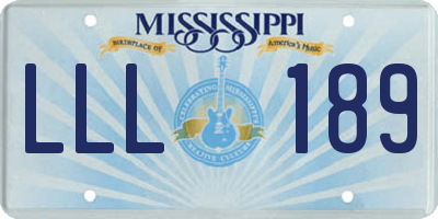 MS license plate LLL189