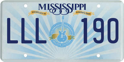 MS license plate LLL190