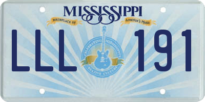 MS license plate LLL191