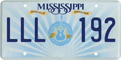 MS license plate LLL192