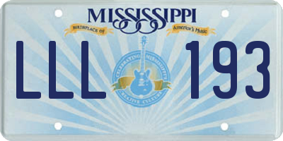 MS license plate LLL193