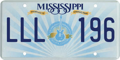 MS license plate LLL196