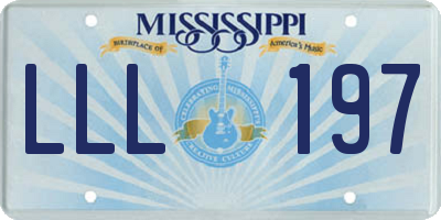 MS license plate LLL197