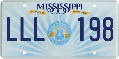 MS license plate LLL198