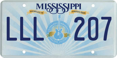 MS license plate LLL207