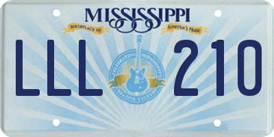 MS license plate LLL210