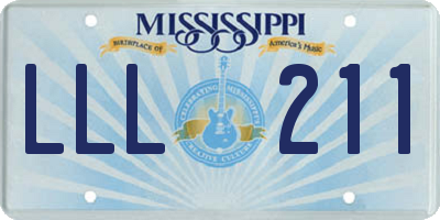MS license plate LLL211