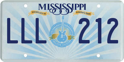 MS license plate LLL212