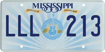 MS license plate LLL213