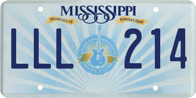 MS license plate LLL214