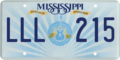 MS license plate LLL215