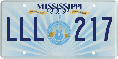 MS license plate LLL217