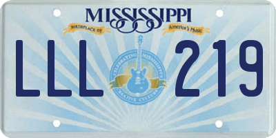 MS license plate LLL219