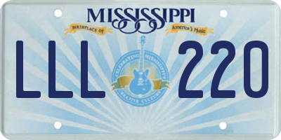 MS license plate LLL220