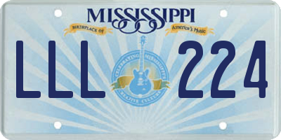 MS license plate LLL224