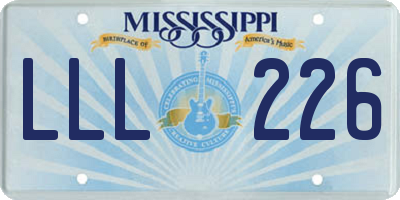 MS license plate LLL226