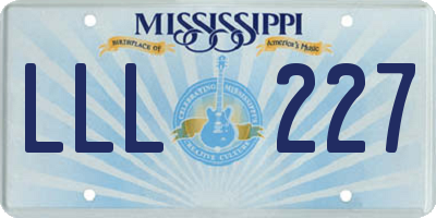 MS license plate LLL227