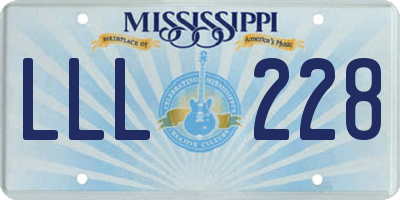 MS license plate LLL228